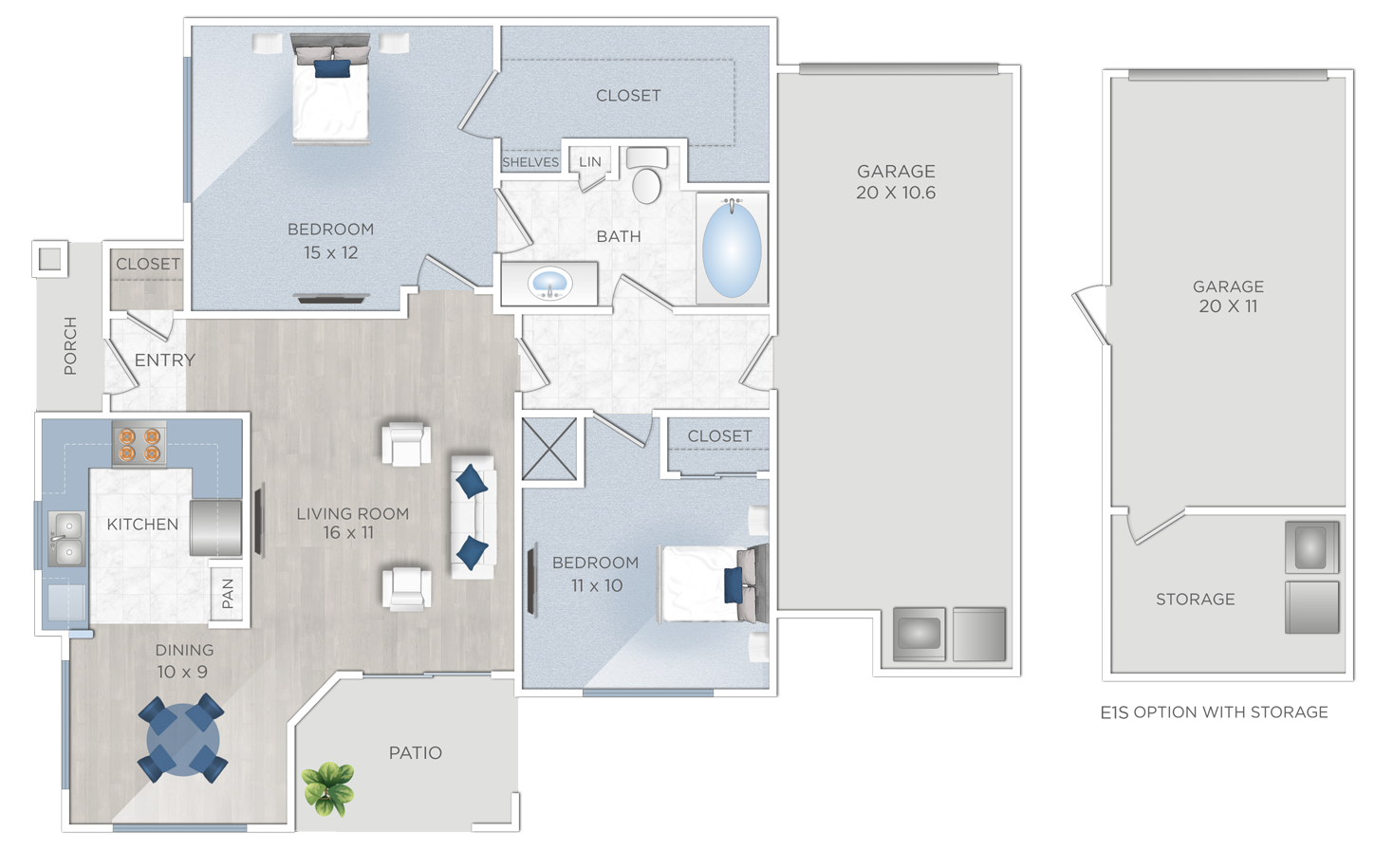 Two Bedroom Apartments in Jersey Village