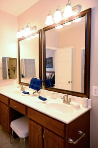 1 Bedroom Apartment for rent in Jersey Village, Texas - Model Bathroom with Dual Sinks